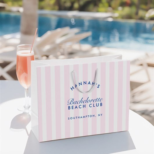 Retro Moderne rosa und navy Bachelorette Große Geschenktüte