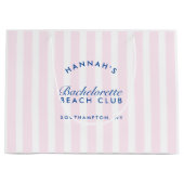 Retro Moderne rosa und navy Bachelorette Große Geschenktüte (Vorderseite)