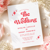 Retro Moderne Rot-Weiße Hochzeit