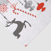 Retro moderne rote u. graue Weihnachtsverzierungen Seidenpapier (Ausschnitt)