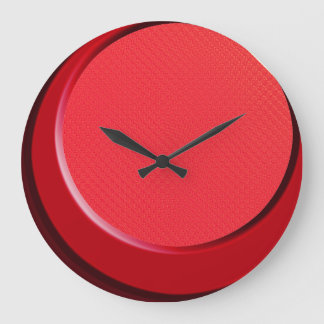 Retro-Moderne-Rote-Wanduhr aus den Fünfzigern Große Wanduhr