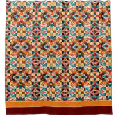 Retro Moderne Sammlung Abstrakter Plätze Duschvorhang (Vorderseite)