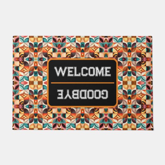 Retro Moderne Sammlung Abstrakter Plätze Fußmatte (Vorderseite)