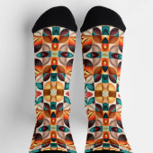 Retro Moderne Sammlung Abstrakter Plätze Socken (Oben)