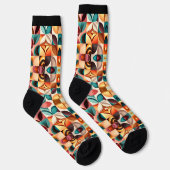 Retro Moderne Sammlung Abstrakter Plätze Socken (Rechts)