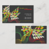 Retro moderne Schmetterlings-Fliegen-abstrakte Visitenkarte (Vorne/Hinten)