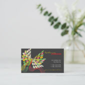 Retro moderne Schmetterlings-Fliegen-abstrakte Visitenkarte (Stehend Vorderseite)