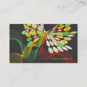 Retro moderne Schmetterlings-Fliegen-abstrakte Visitenkarte (Rückseite)