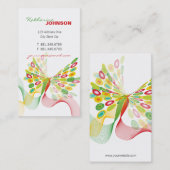 Retro moderne Schmetterlings-Fliegen-abstrakte Visitenkarte (Vorne/Hinten)