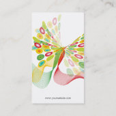 Retro moderne Schmetterlings-Fliegen-abstrakte Visitenkarte (Rückseite)