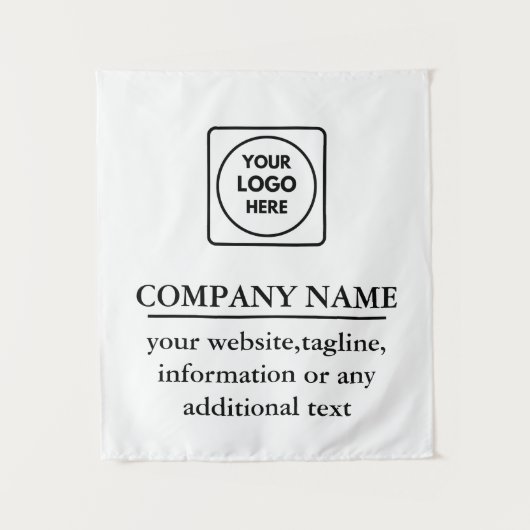 Retro-moderne Schwarz-Weiß-Custom-Branding-Kunst Wandteppich (Vorderseite)
