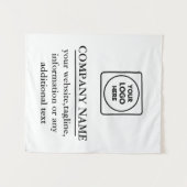 Retro-moderne Schwarz-Weiß-Custom-Branding-Kunst Wandteppich (Vorderseite (Horizontal))