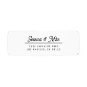 Retro-Moderne Schwarz-Weiß-Hochzeit-Rücksendeadres (Vorne)