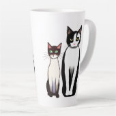Retro Moderne schwarze und weiße Katze und Kitten Milchtasse (Rechte Ecke)
