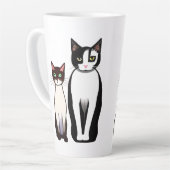 Retro Moderne schwarze und weiße Katze und Kitten Milchtasse (Linke Ecke)