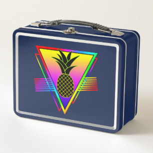 Retro Moderne Silhouette Ananas Sommerfrucht Metall Brotdose