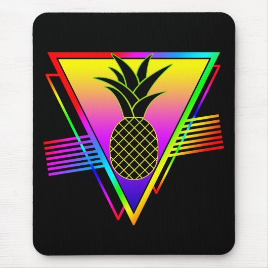 Retro Moderne Silhouette Ananas Sommerfrucht Mousepad (Vorne)