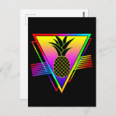 Retro Moderne Silhouette Ananas Sommerfrucht Postkarte (Vorne/Hinten)