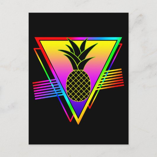 Retro Moderne Silhouette Ananas Sommerfrucht Postkarte (Vorderseite)