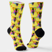 Retro Moderne Silhouette Ananas Sommerfrucht Socken (Gewinkelt)