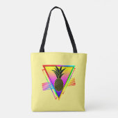 Retro Moderne Silhouette Ananas Sommerfrucht Tasche (Rückseite)