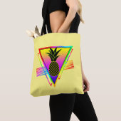 Retro Moderne Silhouette Ananas Sommerfrucht Tasche (Von Nahem)