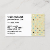 Retro Moderne Sternexplosion des Mittelalters Visitenkarte (Rückseite)