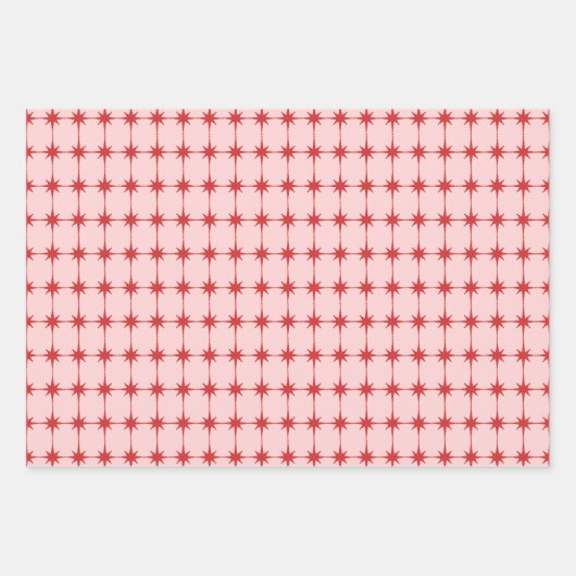 Retro Moderne Sternexplosionen Mitte des Jahrhunde Geschenkpapier Set (Vorderseite 3)