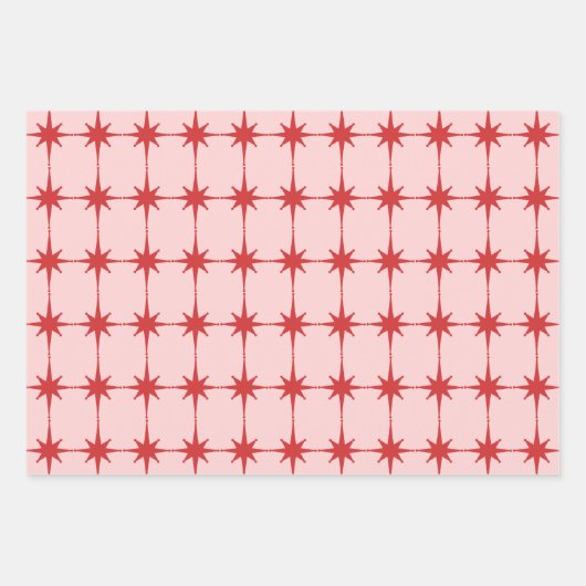 Retro Moderne Sternexplosionen Mitte des Jahrhunde Geschenkpapier Set (Vorderseite)