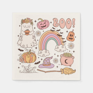 Retro Moderne Süße Halloween-Elemente Geist Kürbis Serviette