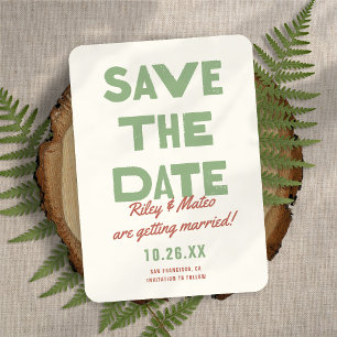 Retro Moderne Typografie Fette Funky Erdtöne Hochz Save The Date
