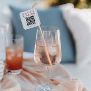 Retro Moderne Vintage Blaue Junggesellinnen QR Cod Quadratischer Aufkleber