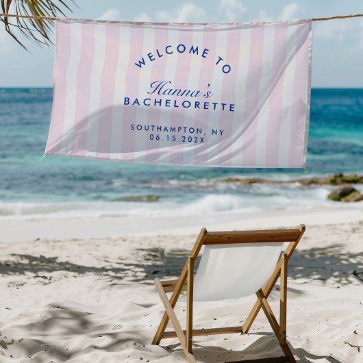 Retro Moderne Vintage Marine & Pink Bachelorette Banner