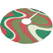 Retro Moderne Weihnachts-Wirbel Abstrakt Polyester Weihnachtsbaumdecke (Schrägansicht)