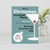 Retro Moderne Weihnachtszeit-Party Einladung (Stehend Vorderseite)