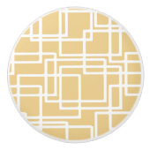 Retro moderne weiße Rechtecke auf Kamel Keramikknauf (Vorderseite)