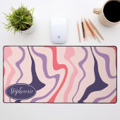 Retro Moderner Abstrakter Marmor rosa und Lila Schreibtischunterlage