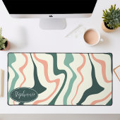 Retro Moderner Abstrakter Marmor schwenken Rosa un Schreibtischunterlage