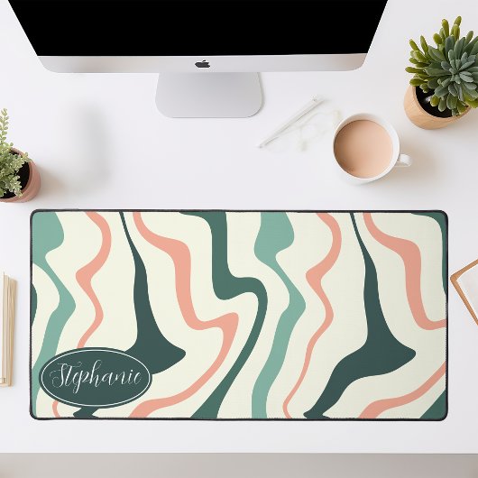 Retro Moderner Abstrakter Marmor schwenken Rosa un Schreibtischunterlage