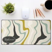 Retro Moderner Abstrakter Minze Schwarzer goldfarb Schreibtischunterlage