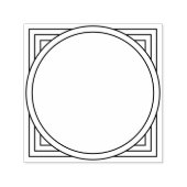 Retro-Moderner Art-Déco-Inspirierter geometrischer Permastempel (Design)