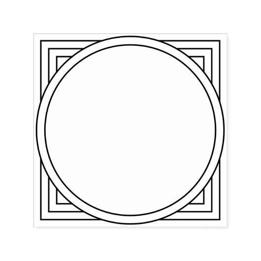 Retro-Moderner Art-Déco-Inspirierter geometrischer Permastempel (Design)