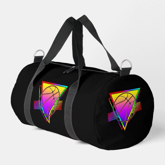Retro-moderner Basketball Duffle Bag (Linke Seite)
