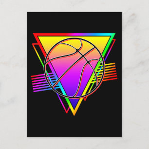 Retro-moderner Basketball Postkarte