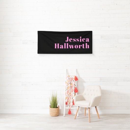 Retro-moderner bearbeitbarer Text | Schwarz & Pink Banner (Insitu)