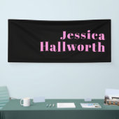 Retro-moderner bearbeitbarer Text | Schwarz & Pink Banner (Messe)