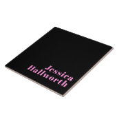 Retro-moderner bearbeitbarer Text | Schwarz & Pink Fliese (Seite)