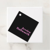 Retro-moderner bearbeitbarer Text | Schwarz & Pink Geschenkanhänger (Beispiel)
