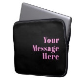 Retro-moderner bearbeitbarer Text | Schwarz & Pink Laptopschutzhülle (Vorderseite Links)