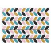 Retro-Moderner Blätter-Stiele-Muster Tischdecke (Vorderseite (Horizontal))